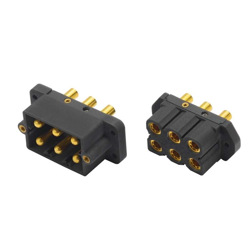 High Power Electrical Connector 4 Pins Gold Plating Copper Pin Contactor for Electric Vehicle Lithium Battery Connector