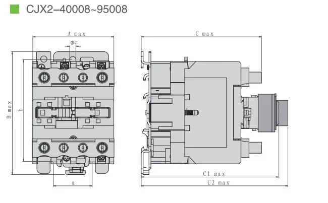 Aoasis Cjx2-80008 Electric Contactors 220V LC1 Series 80A 4 Pole 3 Phase Contactor