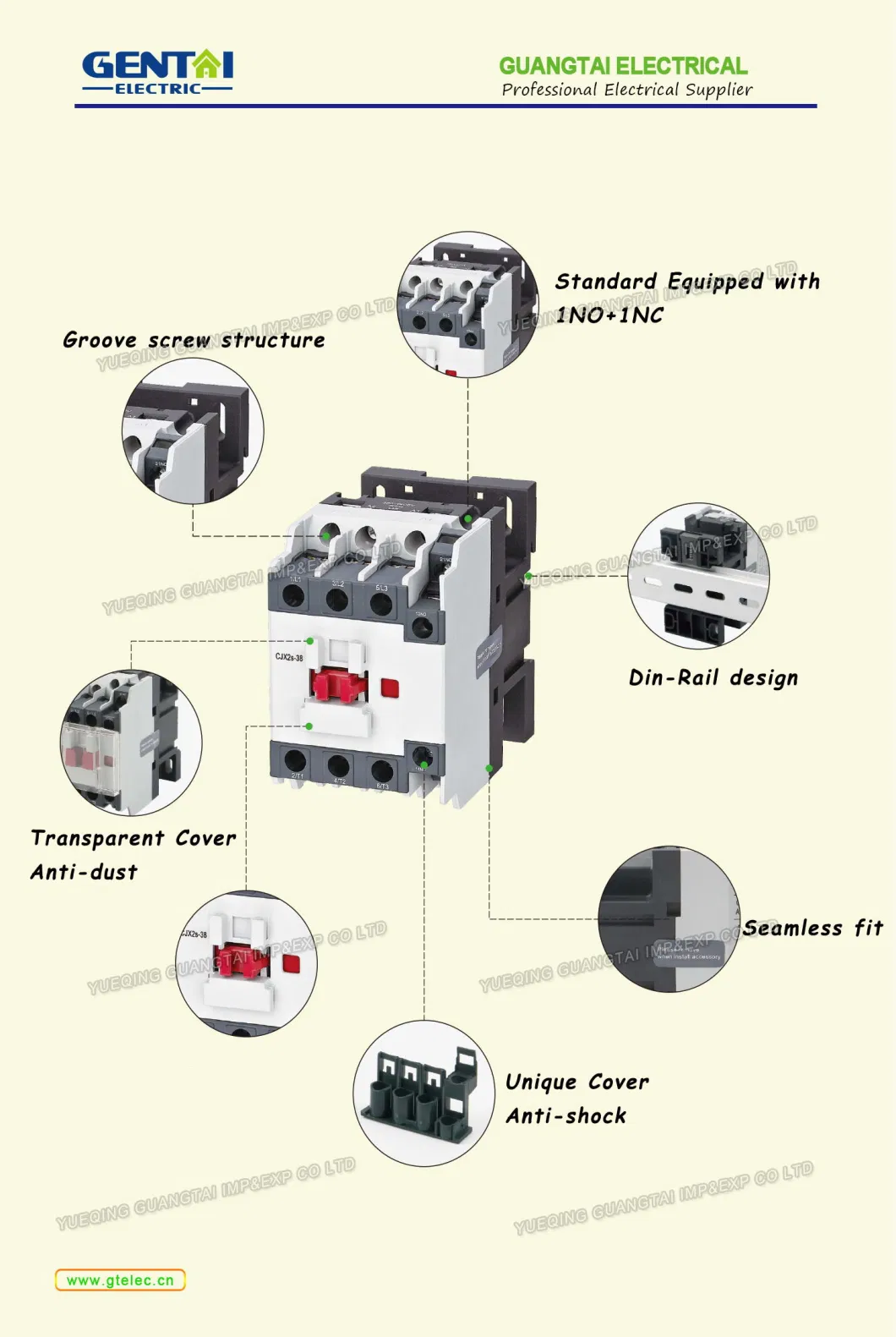 Cjx2-32/LC1-D32 220V 32A 3pole Magnetic AC Contactor