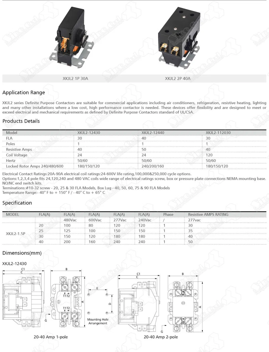 AC Contactor 1p 2p 3p 4p Air Conditioning Magnetic Contactor