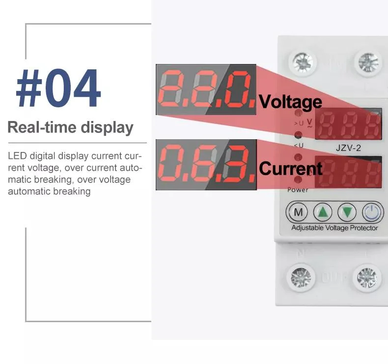 Adjustable Limit Protection Voltmeter 220V 63A Under Voltage Protector Contactor