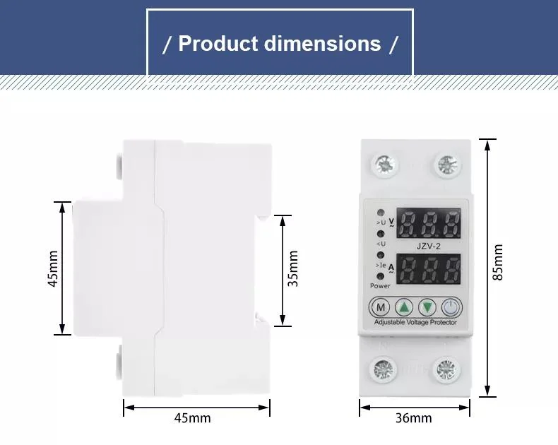 Adjustable Limit Protection Voltmeter 220V 63A Under Voltage Protector Contactor