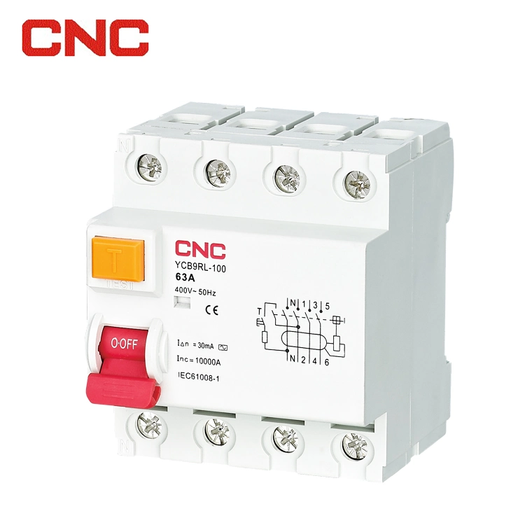 CNC Ycb9rl-100 2p, 4p ID Type Residual Current Circuit Breaker RCCB