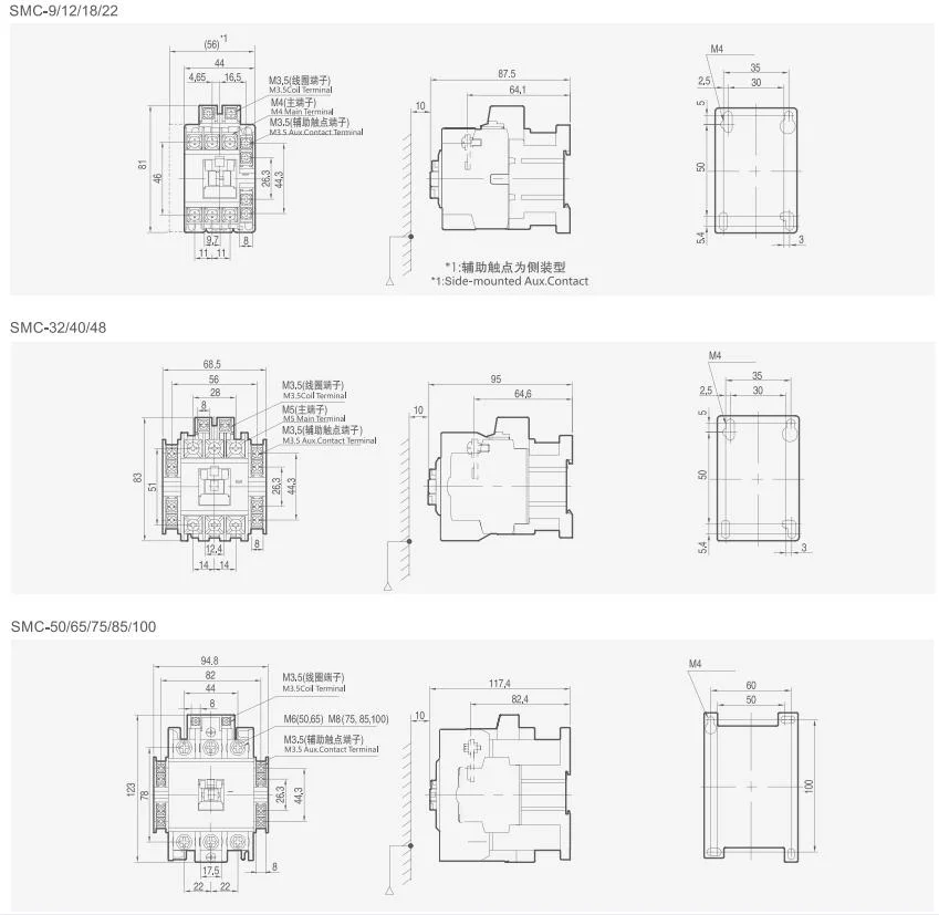 Aoasis SMC-12 Gmc 50Hz 60Hz 110V 220V 380V 12A Contactor Manufacturer