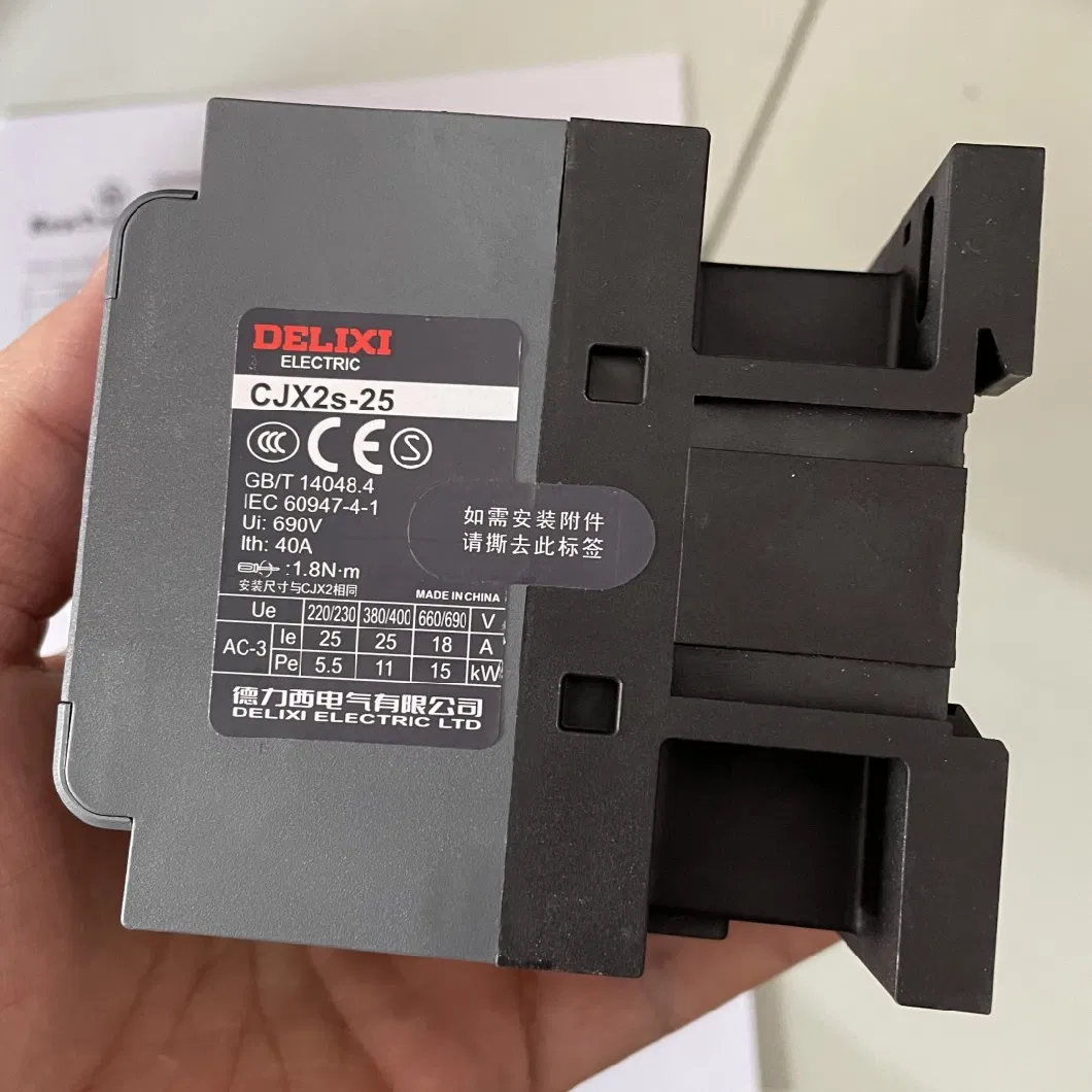 Delixi Electric Cjx2s 3p 4p 6A 9A 12A 18A 25A 32A 38A 40A 50A 95A 24V 110V 120V 220V 230V 240V AC Magnetic Contactor