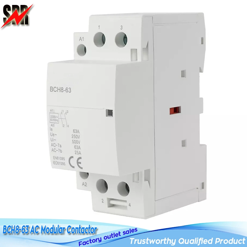 Bch8-63 Electrical Lighting Control System Household AC Contactor 4p 63A 50/60Hz AC Modular Contactors 4no