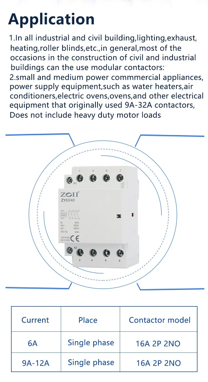 Hot Sales Household Contactor 25A 220V AC Contactor Automatic Type Modular Contactor