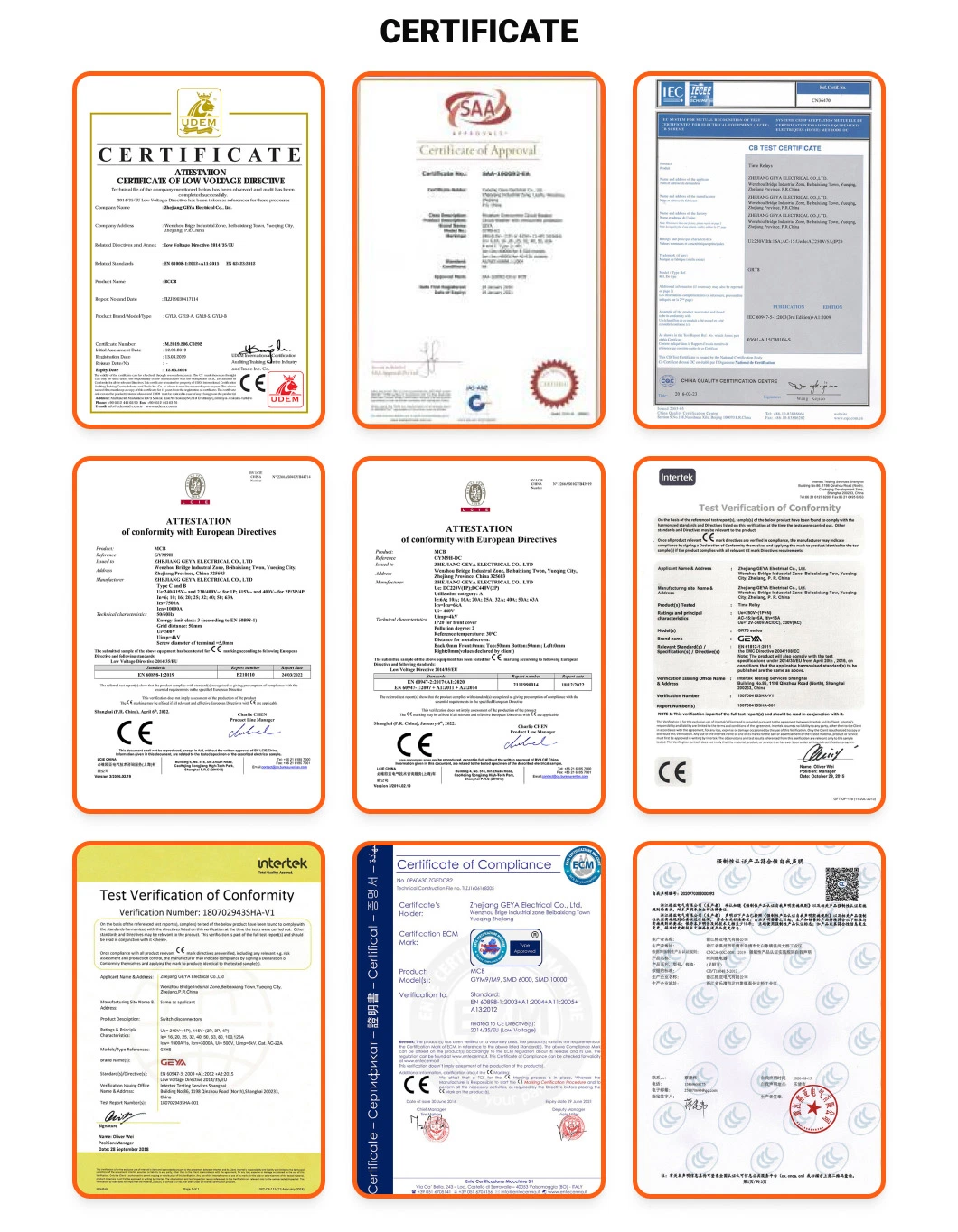 Grm3DC-630hu-2p 630A DC1500V ODM Motorised 630A Geya 800-1000V China 2 Pole 800A 400A MCCB