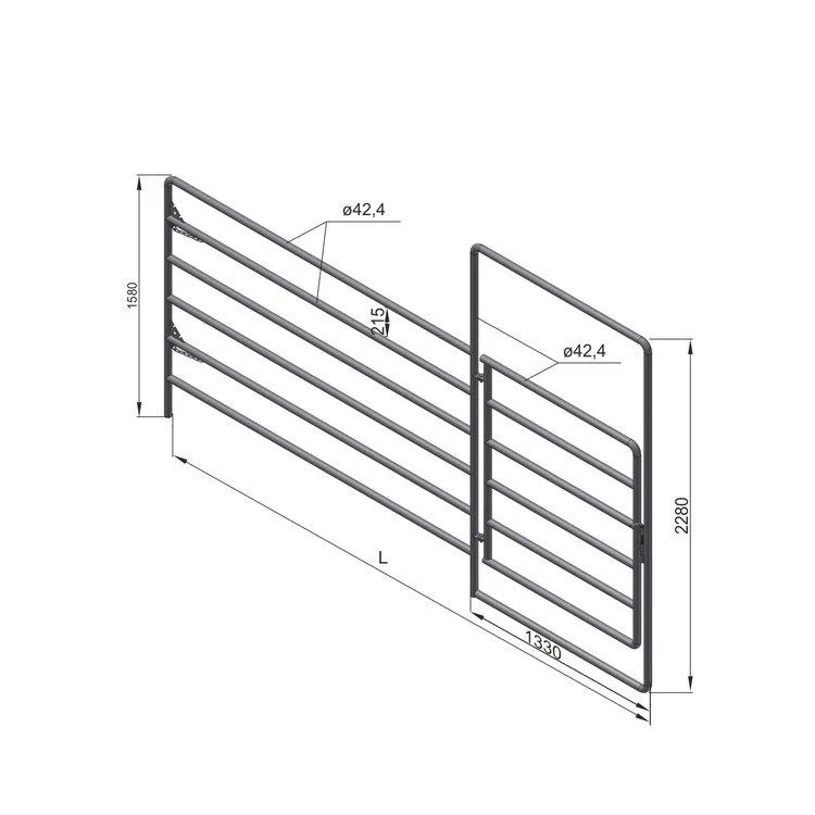 Pengxian 10FT Galvanised Pipe Farm Gate China Factory High Security Farm Gates 50 X 50 mm Square Rails Outdoor Metal Fences