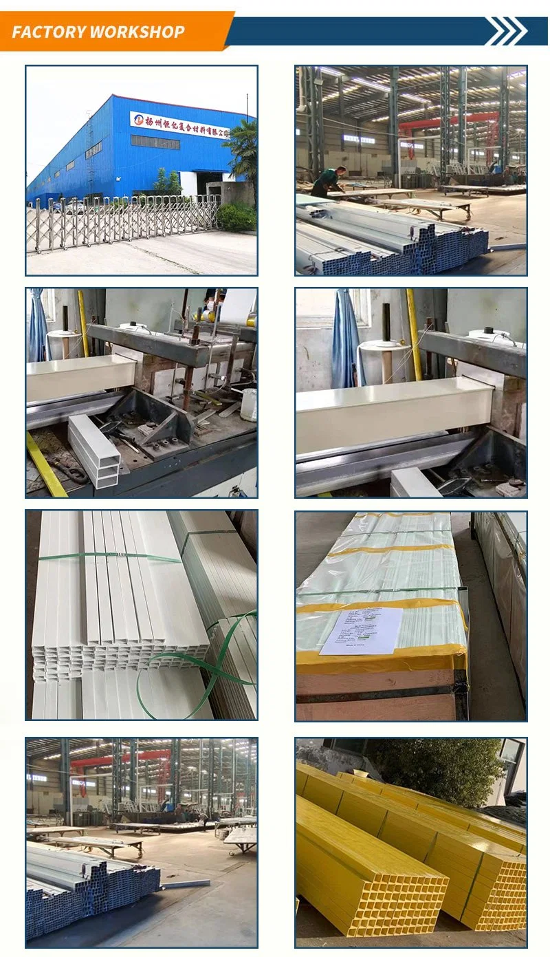 FRP GRP Pultrusion Fiberglass Profiles Composite Structural FRP Fiberglass Square Tubes