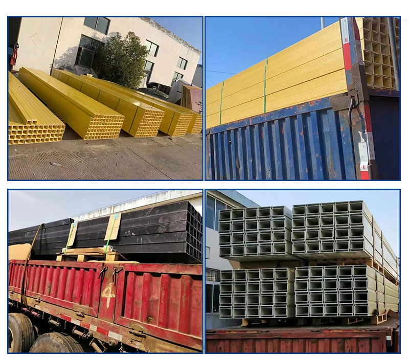 FRP GRP Pultrusion Fiberglass Profiles Composite Structural FRP Fiberglass Square Tubes