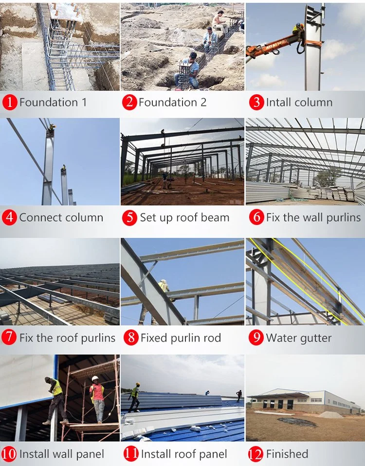 Prefabricate Steel Structure Warehouse/Building Africa Affordable Premade Prefab Metal Workshop Agricultural Steel Structure