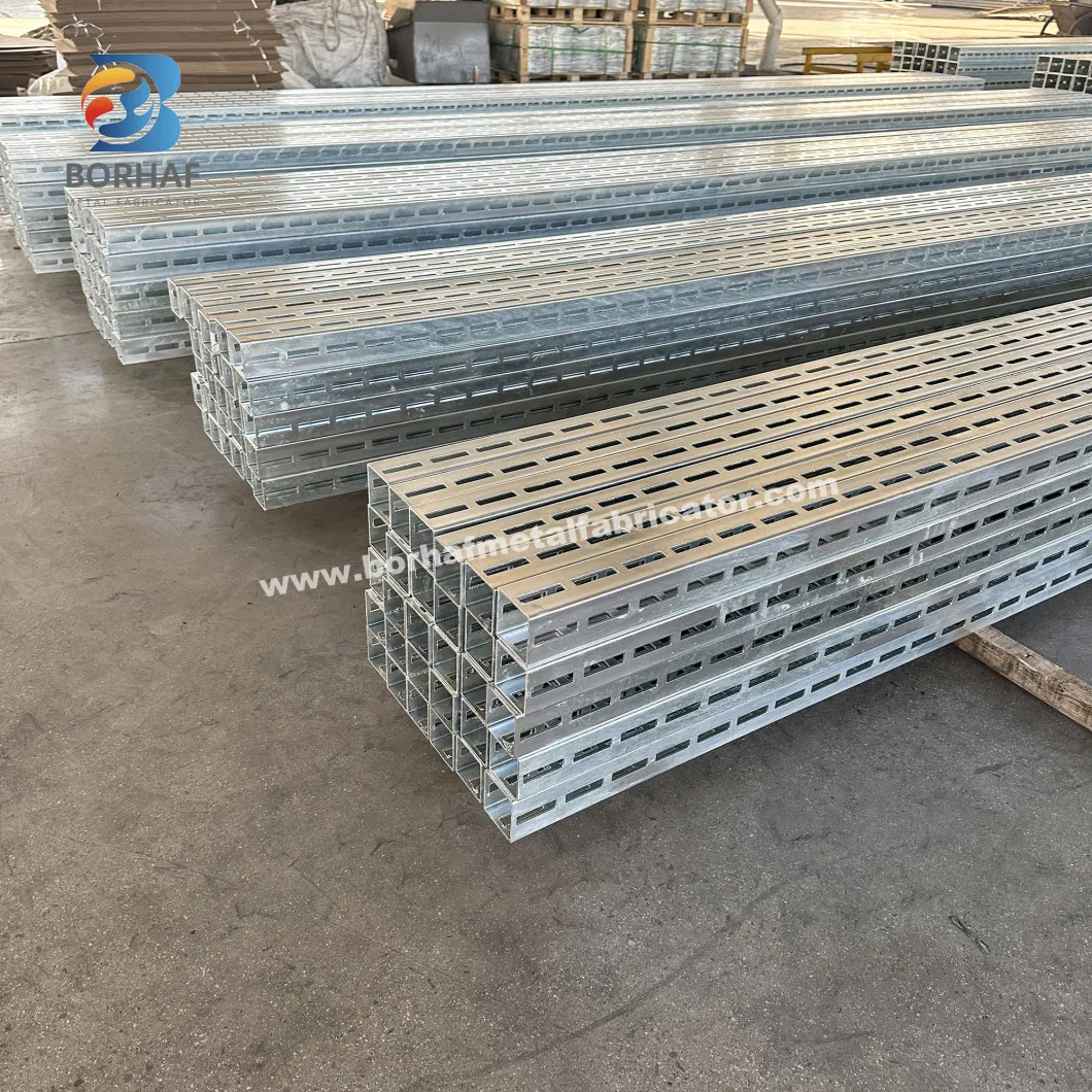 Galvanized Steel Perforated Square Pipe Traffic Sign Post Hole Punched Tube