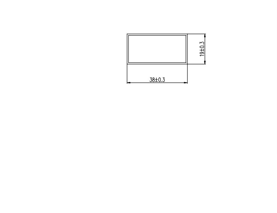 38X19mm Aluminium Rectangular Tube Aluminum Square Tubing