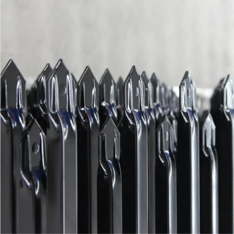 Residential Pressed Top Security Fencing Wrought Iron Fence 32mm Dra Square Pipe Iron Railing Design Picket Steel Fence Panel Guardrail Metal Fence