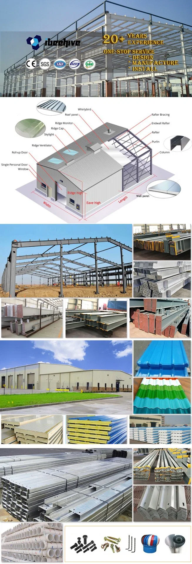 Steel Beam Shed Metal Workshop Steel Frame Farmhouse Church Steel Structures