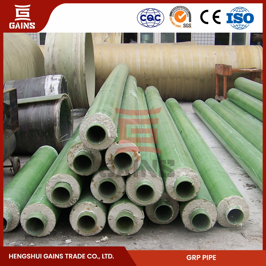 Gains FRP Sq Pipe Manufacturing Fiberglass Insulation Tube China GRP Concrete Lining Pipe