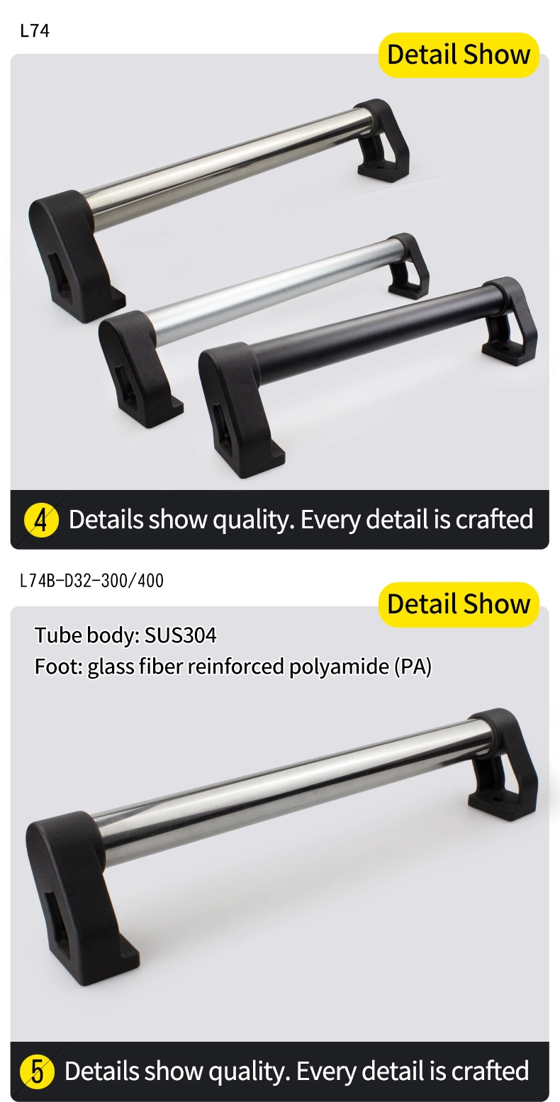 Tubular Aluminum Alloy Black Silver Handle for Machine Tool/Automation Equipment Testing Instruments Medical Devices