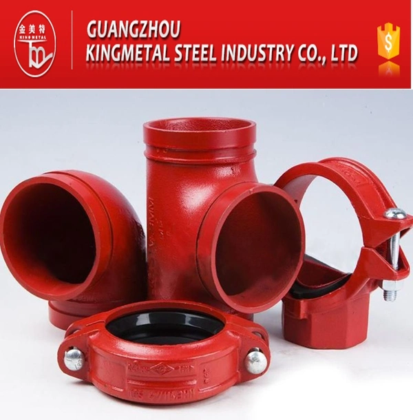 Ductile Iron Blue Color Fire Fighting Grooved Pipe Fittings