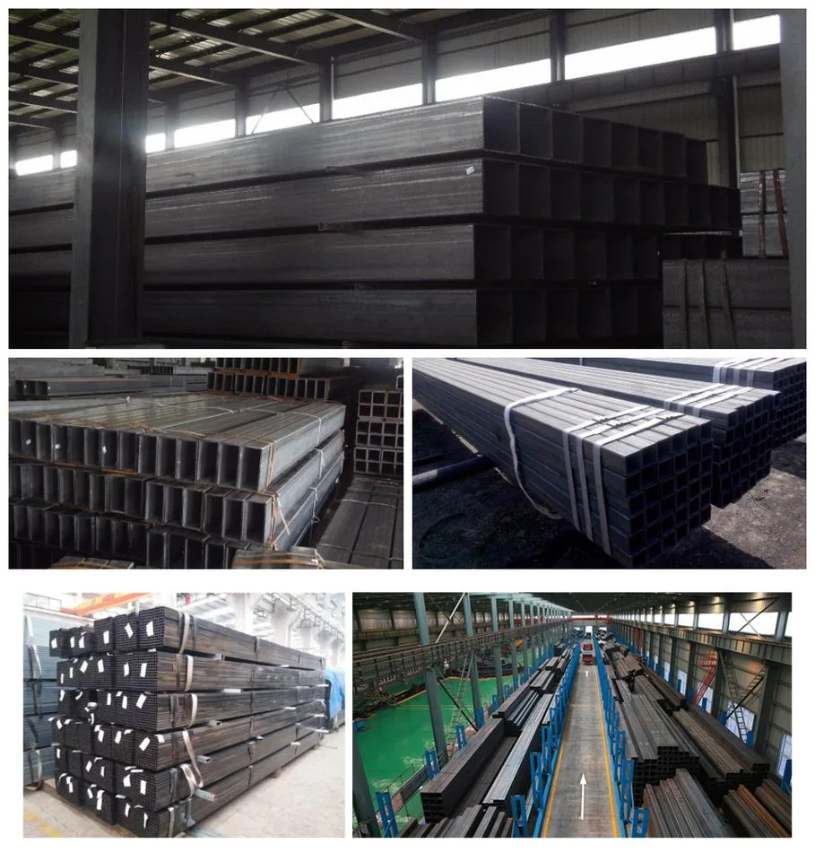 Square ERW Welded Low Carbon Pipe Black Square Hollow Steel Tube Sizes Iron Price Per Ton