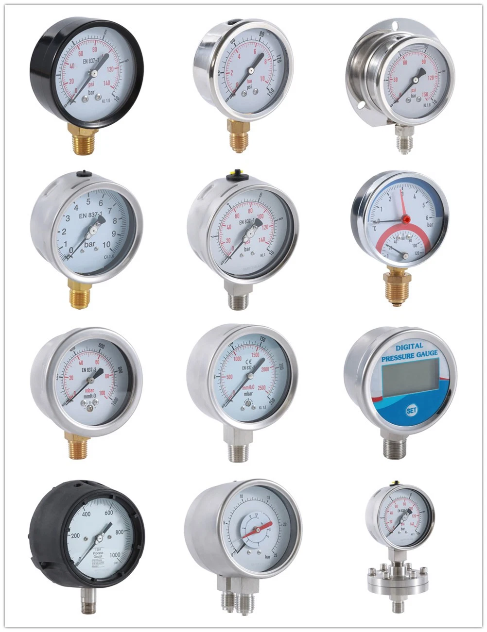 Bottom Mount with Flange Pressure Gauge