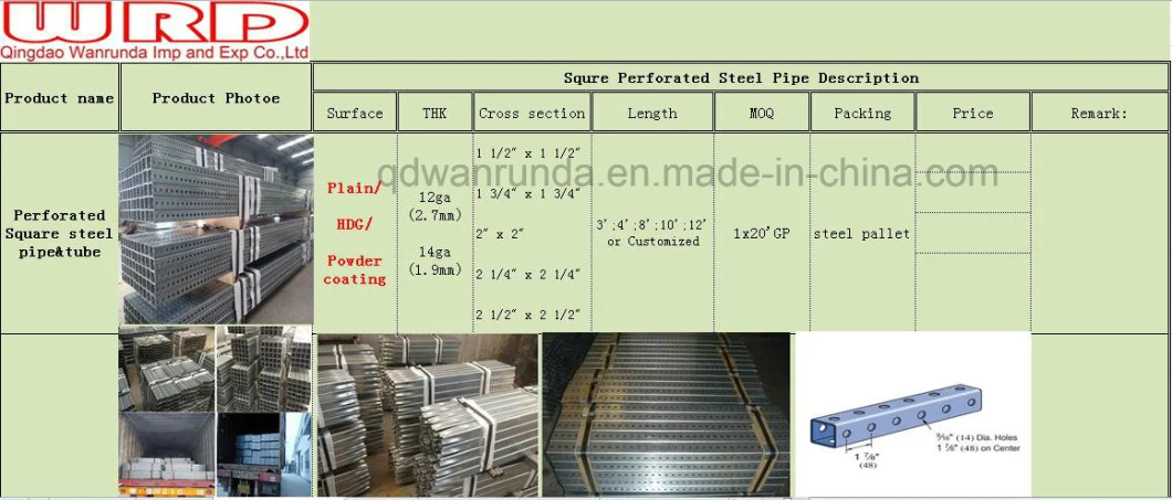 12/14ga HDG or Galvanized Perforated Tubing