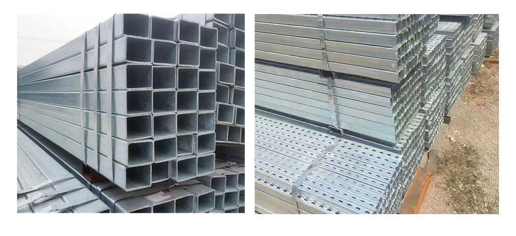 Building Material Z120 Z150 Zinc Coating Gi Tube 60GSM Punching Holes Seamless Rectangular Tube Q235B A36 Ss355jr Galvanized Hollow Square Steel Pipe