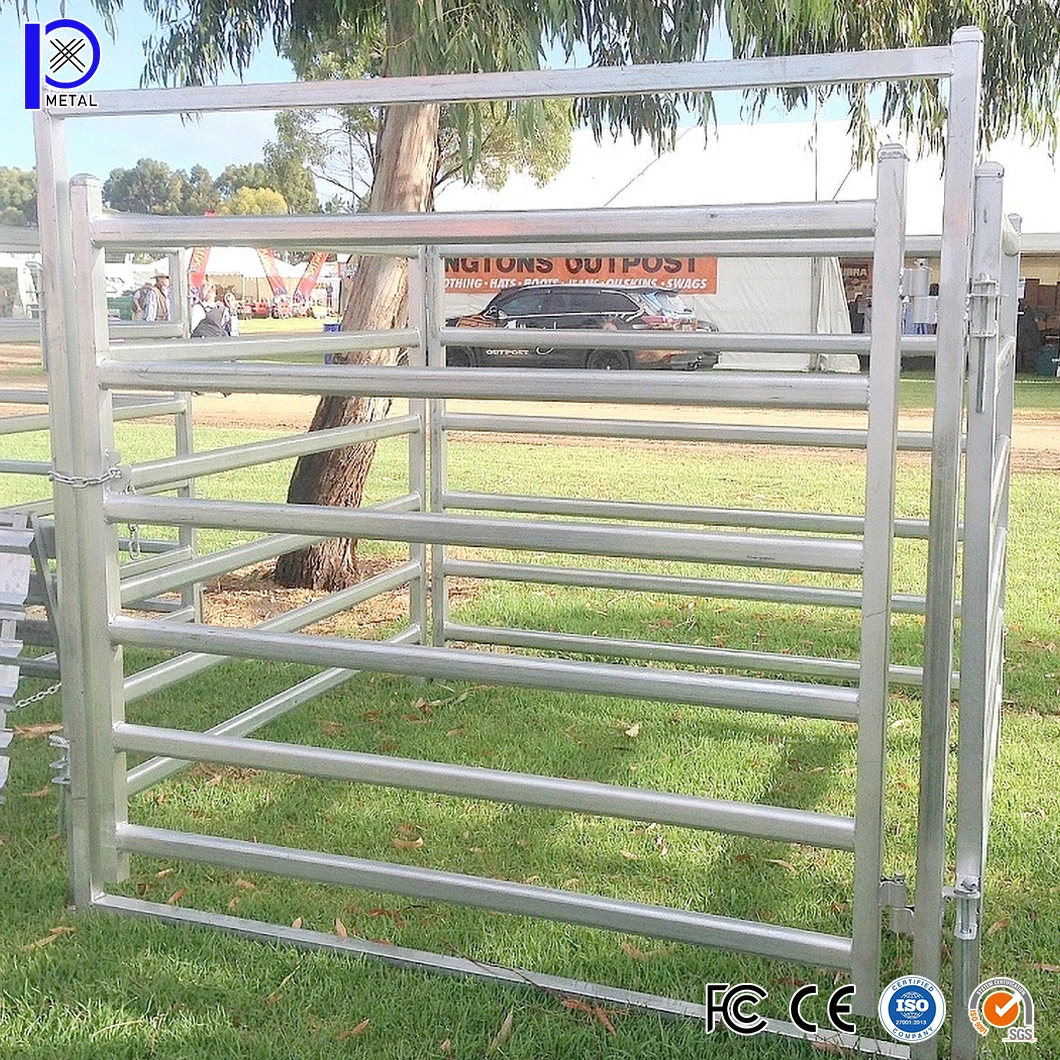 Pengxian 10FT Galvanised Pipe Farm Gate China Factory High Security Farm Gates 50 X 50 mm Square Rails Outdoor Metal Fences