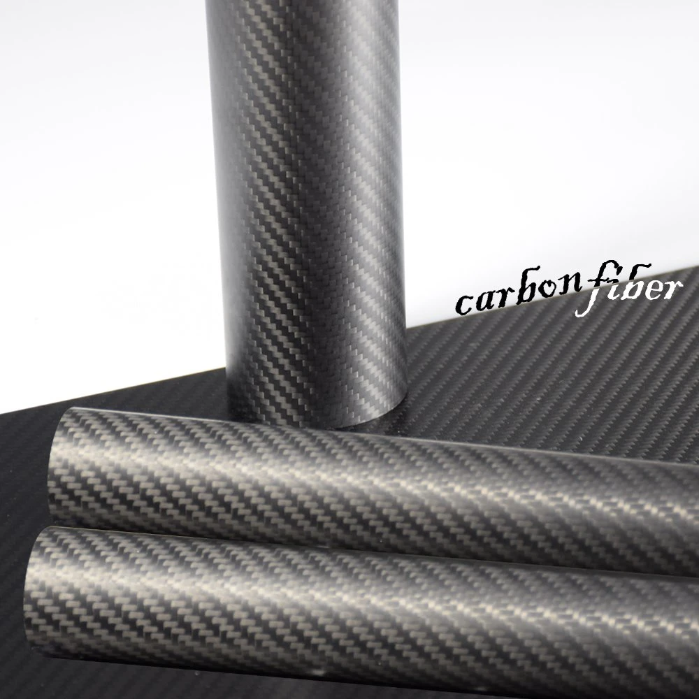 3K Twill Plain Pattern Roll Wrapped Carbon Fiber Tube 15mm 20mm 12mm