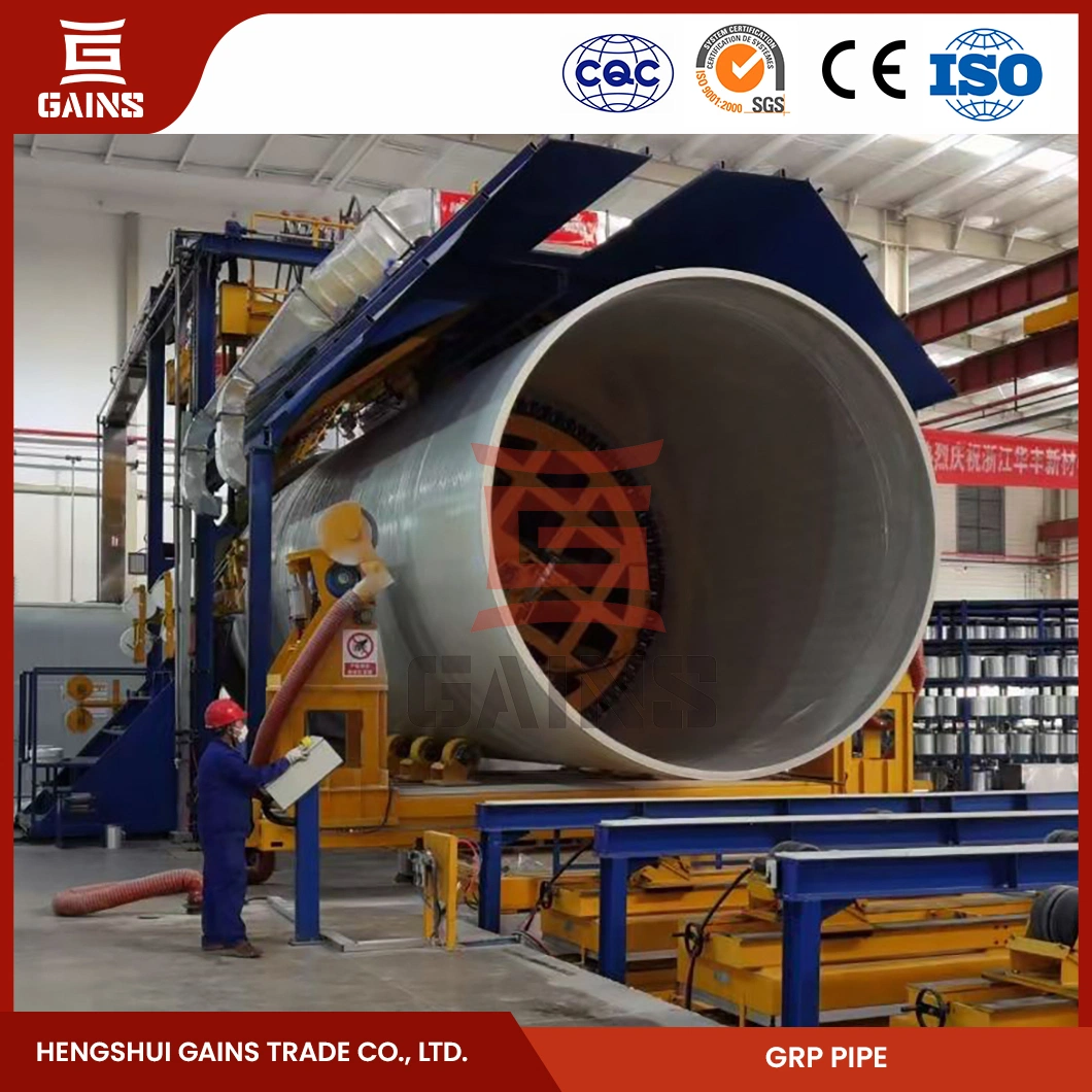 Gains FRP Sq Pipe Manufacturing Fiberglass Insulation Tube China GRP Concrete Lining Pipe