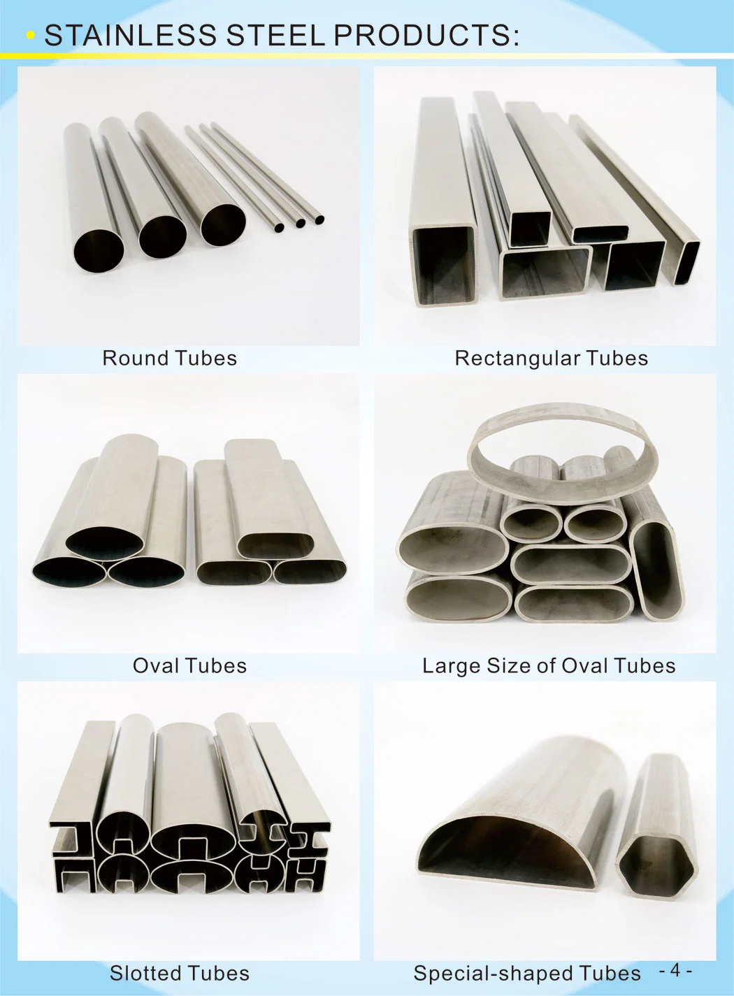 AISI 201 304 304L 316L Grade Stainless Steel Rectangular Tubing for Building Material