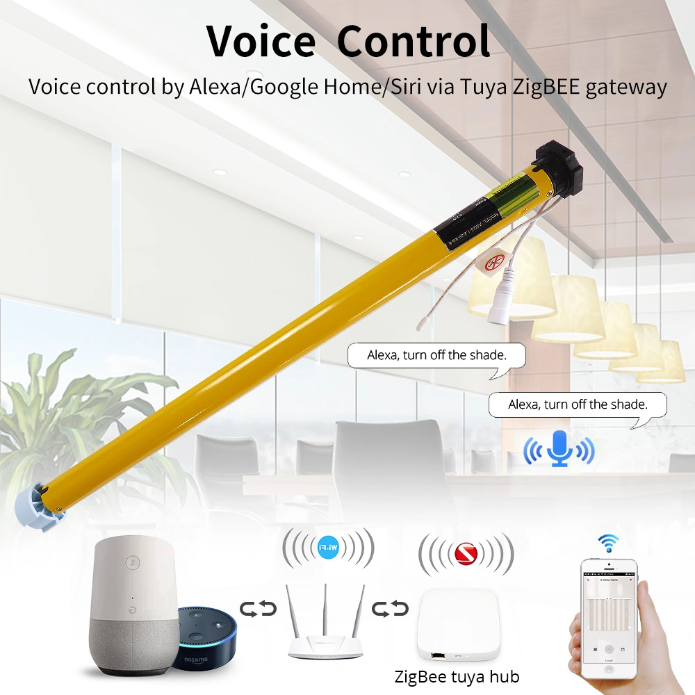 a-Ok Rechargeable Battery Smart Electric Blackout/Wireless/Zigbee/Automated/Google/Tuya/WiFi/ Remote/Control Window Tubular Blind Motor