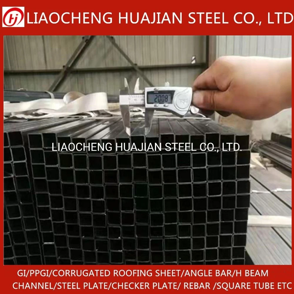 Q235B Q355b 100X100 Square Steel Tube Supplier ERW Galvanized Black Square Rectangle Tube Hollow Section