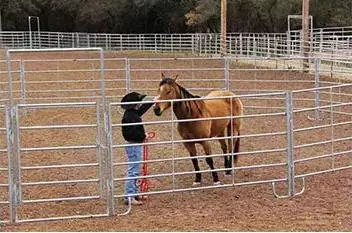 Farm Animal Used Corral Panels Square Pipe Railing Design Livestock Metal Security Fencing Horse Grassland Guardrail Horse Stable Cattle Field Fence