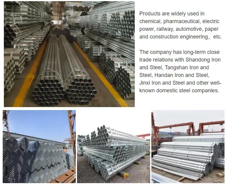 for Construction Pre Galvanized Steel Pipe Galvanized Tube Hot Dipped Galvanized Round Steel Pipe