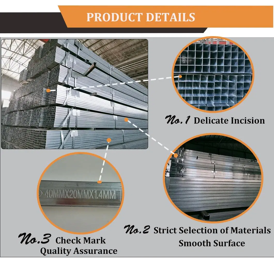 Pre Galvanized Square Steel Pipe Hot Fence Tubing