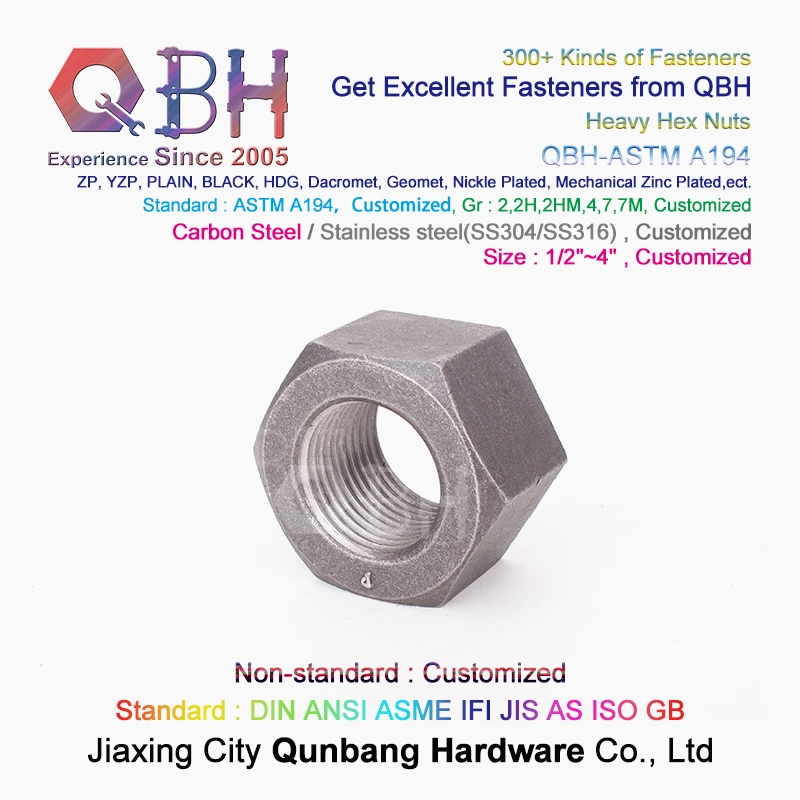 Qbh OEM A194 Steel Structure Frame Part Walkway and Floor Fabricated House Workshop Platform Bridge Heavy Structural Roofing Hexagon Hexagonal Hex Nut Fittings