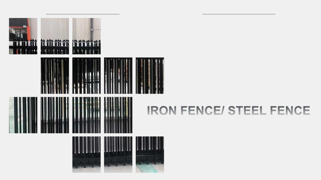 Easy Installation Aluminum Fence Panel Guardrail Pressed Top Metal Fencing Wrought Iron Security Steel Fence Square Pipe Iron Railing Design Privacy Wall Fence