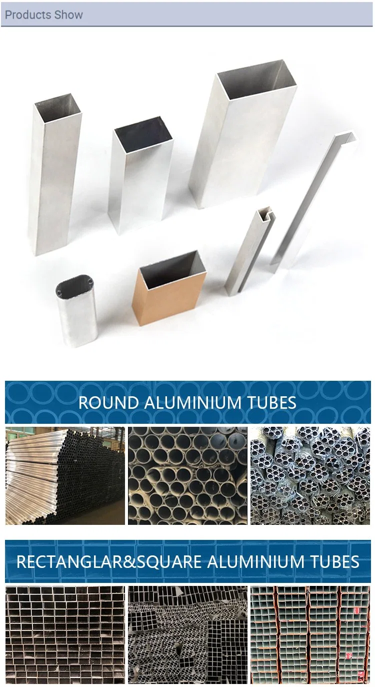 Aluminum Tube Manufactures Anodized Extruded Aluminium Tube Rectangular Tubing Square/Round Pipe