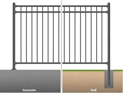 Easy Installation Aluminum Fence Panel Guardrail Pressed Top Metal Fencing Wrought Iron Security Steel Fence Square Pipe Iron Railing Design Privacy Wall Fence