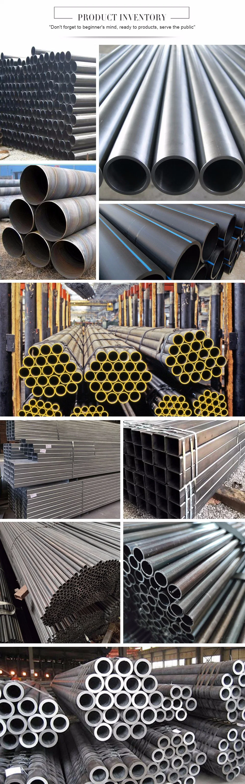 Factory Spiral/Square/ERW/Stainless/Seamless/Gi/Pre/Carbon Ms Mild Welded Hot Dipped Galvanized Steel Pipe for Scaffolding/Greenhouse