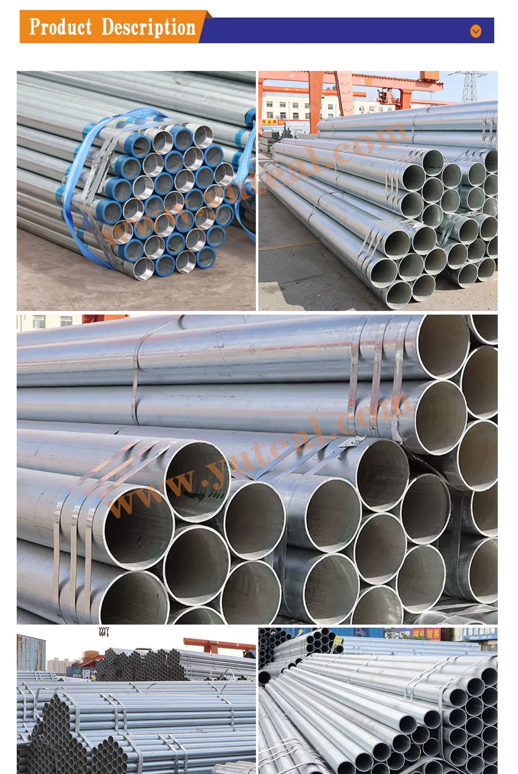 High Quality Hot Sale ASTM Standard Sq Cr22 (230) , Sq Cr22 (255) , Sq Cr40 (275) , Sq Cr50 (340) Low Carbon Hot DIP Galvanized/Carbon Tube