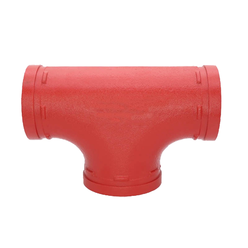 FM/UL Ductile Iron DN200 Grooved Equal Tee Pipe Fitting for Fire Fighting