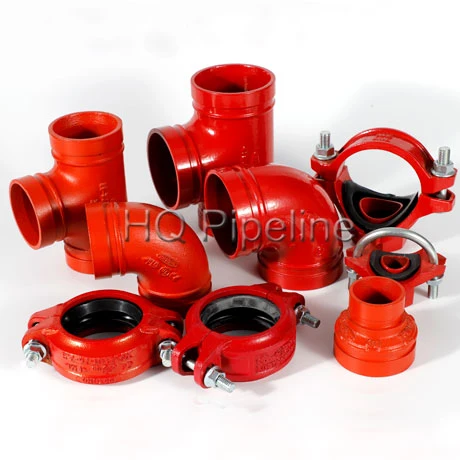 Red Color Fire Fighting Grooved Pipe Tee Ductile Iron Pipe Fitting