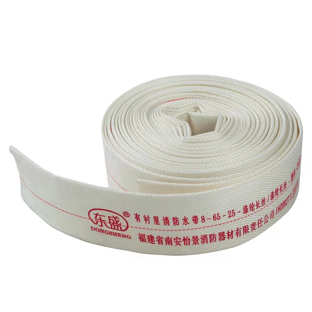 Good Quality Canvas Flat 2.5 Inch 8-16 Bar PU Lining Firefighter Hose with Coupling