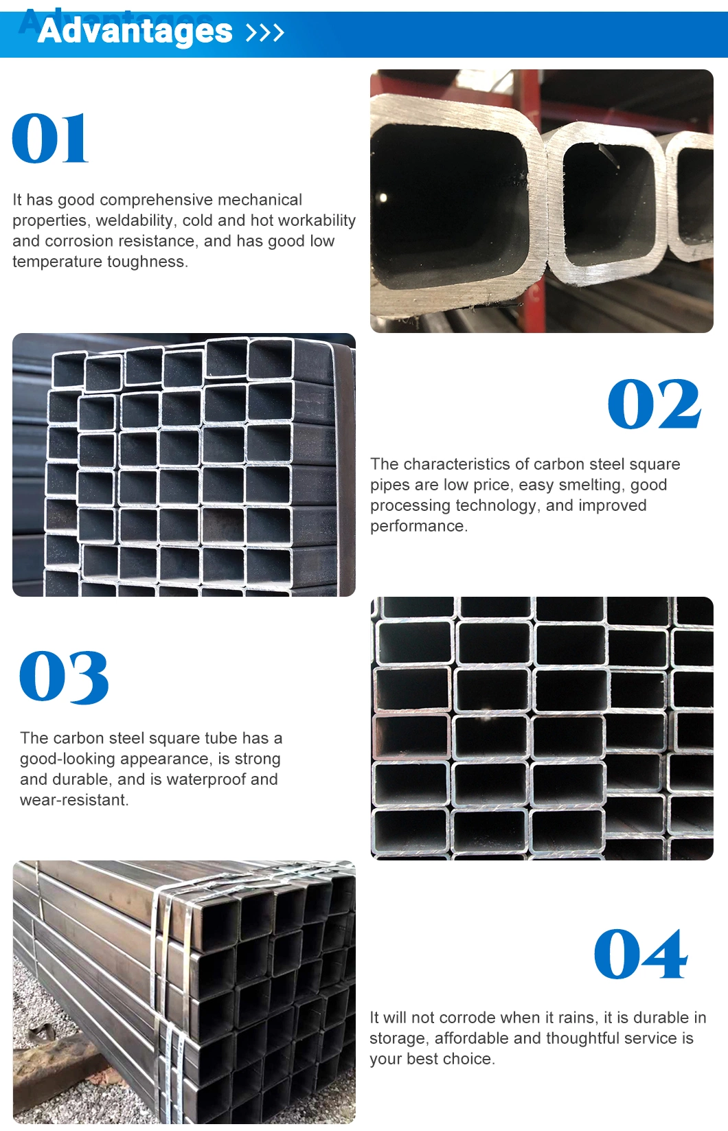 Q345b, Q345c, Q345D Carbon Steel Pipe Rectangular Tube ASTM A312 Square Tubing Price