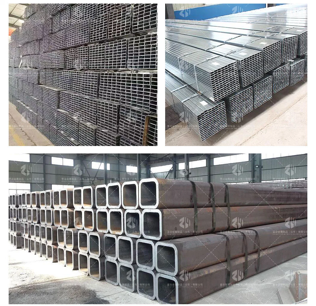 China-Supply ERW Welded/Seamless Q195 Black-Low-Carbon 5.8m-12m Length Hollow Rectangular Oiled-Tubular Square Tube