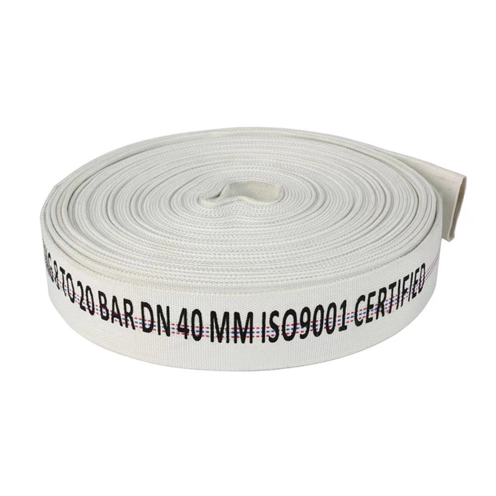 Good Quality Canvas Flat 2.5 Inch 8-16 Bar PU Lining Firefighter Hose with Coupling