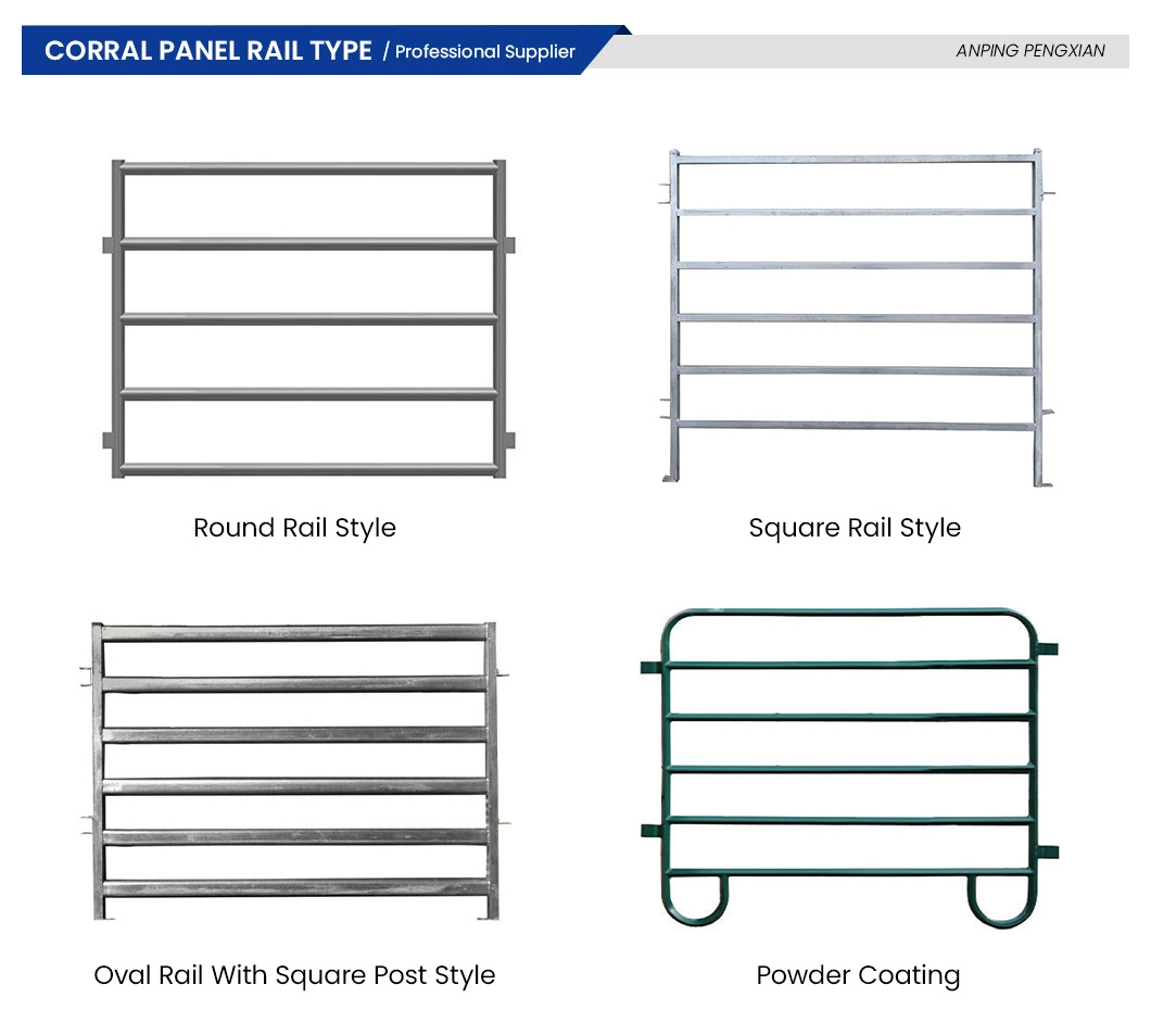 Pengxian 10FT Galvanised Pipe Farm Gate China Factory High Security Farm Gates 50 X 50 mm Square Rails Outdoor Metal Fences