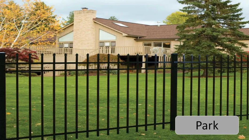 Easy Installation Aluminum Fence Panel Guardrail Pressed Top Metal Fencing Wrought Iron Security Steel Fence Square Pipe Iron Railing Design Privacy Wall Fence